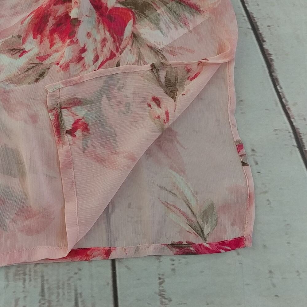 Susan Graver Sheer Floral Top Pink Size S - Picture 8 of 8